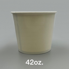 42 oz. (DM140mm) White Kraft Paper Noodle Container - 300/Case (No Lids)