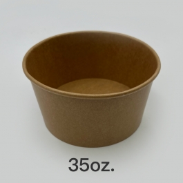 [团购] 35 oz. (DM150mm) 牛皮纸食品碗 - 300/箱