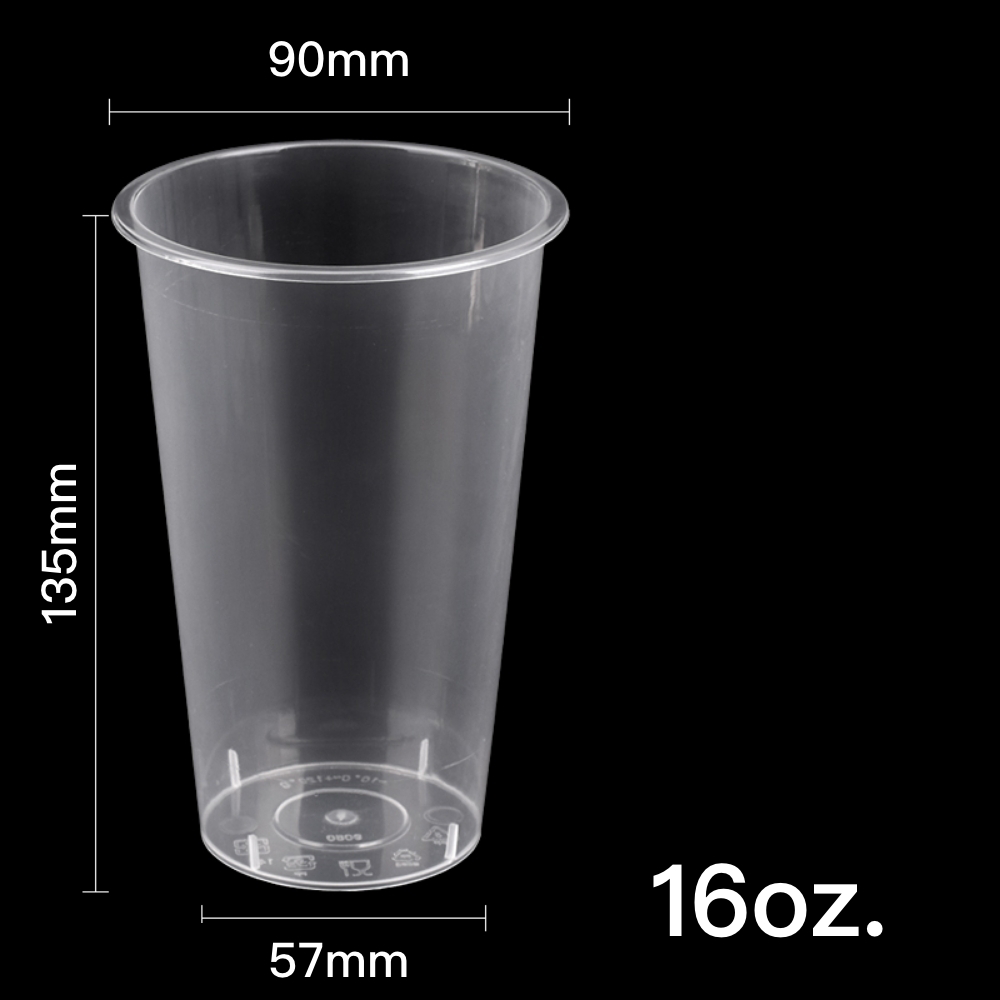 16 oz. 90 PP Clear Injection Cold Cup (Hard) - 500/Case